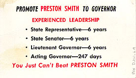 Preston Smith Campaign Literature